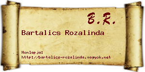 Bartalics Rozalinda névjegykártya